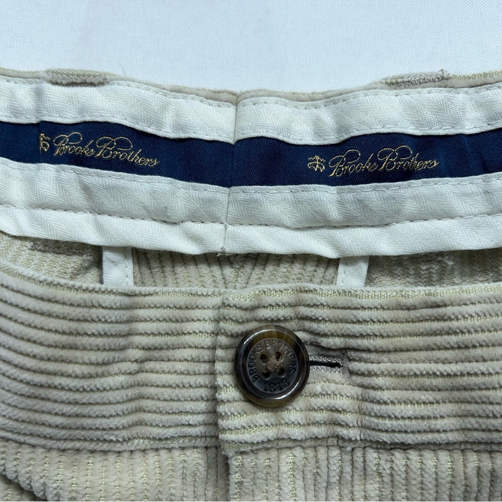 Brooks Brothers Corduroy Pants Mens Size 36x30 Elliot Fit Pleated Cuffed Preppy - Picture 4 of 12